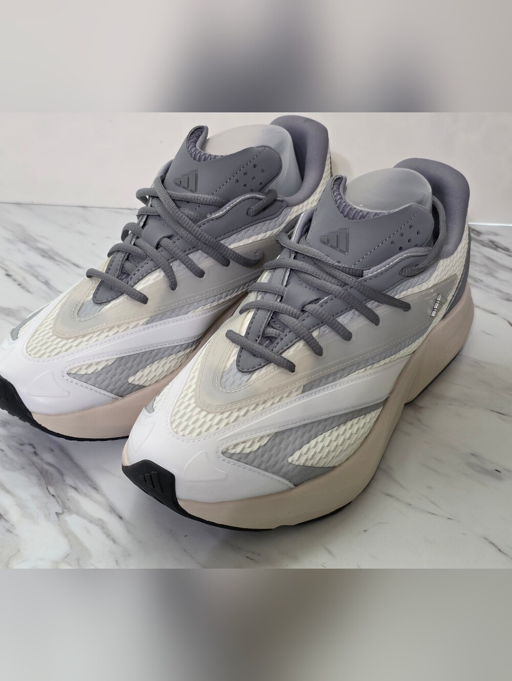adidas Gray, White & Cream Retro-Inspired Chunky Sneakers